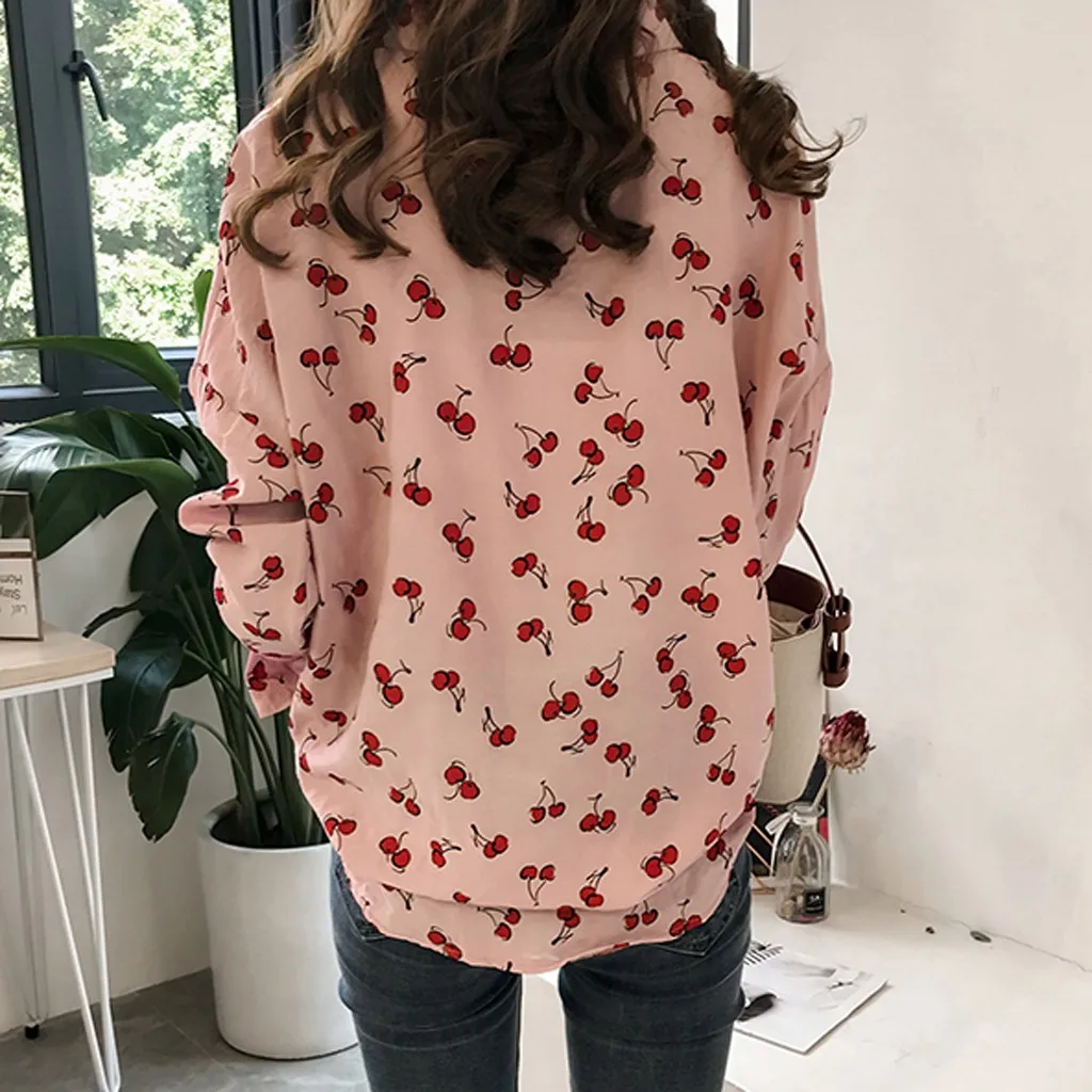 Vestidos verao ropa mujer женская мода топ в стиле ретро с принтом длинным рукавом отворотом