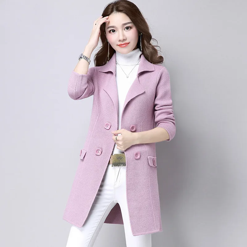 Женская одежда Весна и осень Новый длинный свитер кардиган мода снаружи женский