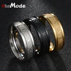 ELSEMODE 6 мм римские кольца с цифрами мужские золотые стальные черные панковские кольца из нержавеющей стали ювелирные изделия для вечеринки свадьбы подарки на день рождения