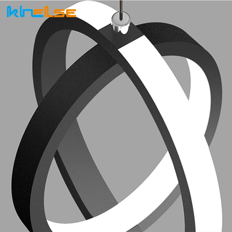 

Nordic Led Pendant Lamp Minimalist Gold/Black Ring Circle Bedroom Indoor Kitchen Dining Room Home Decor Hanging Lighting Fixture