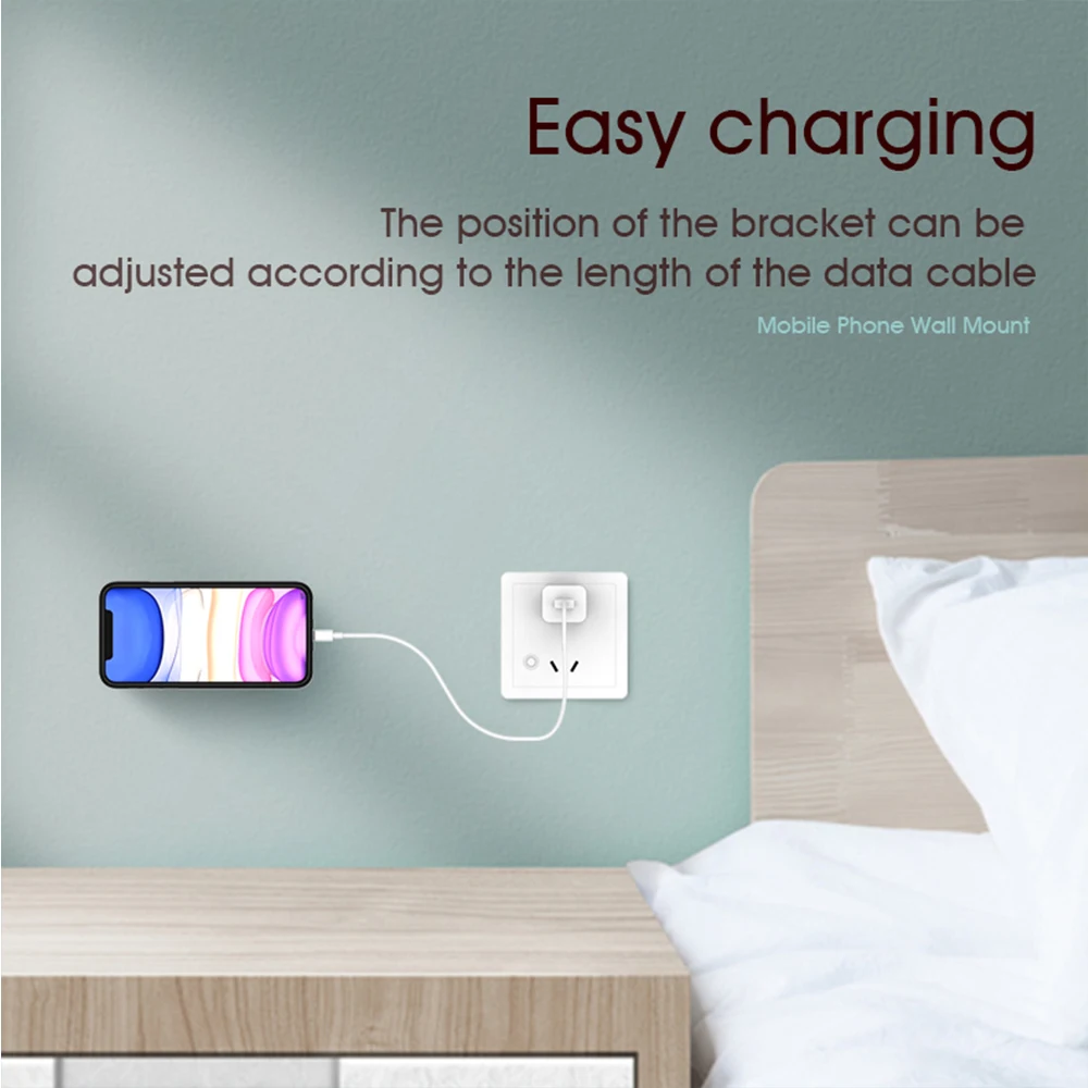 phone holder stand for iphone 11 pro max xr 8 se wall mount holder adhesive stand for tablet standfor office kitchen wall free global shipping