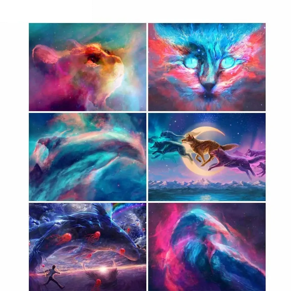 

5D DIY Diamond Painting Cat Wolf Bird Animal Diamond Embroidery Decorative Paintings Cross Stitch Kits Handicraft Needlework Art
