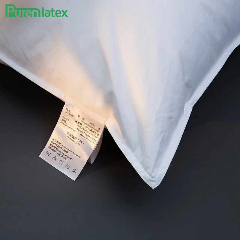 Подушка под шею Purenlatex натуральный чистый хлопок Белая постельное белье
