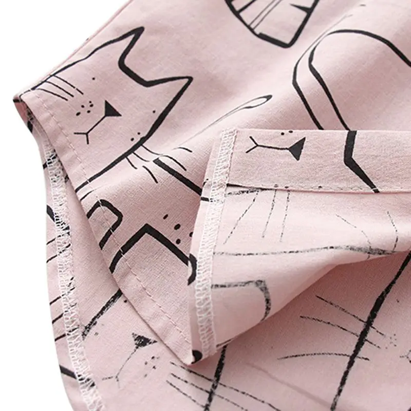 

Spring Summer Long Sleeve Blouse Women Cat Printed Tops Loose Turn Down Collar Blouse Rk