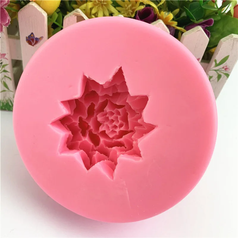 3D силиконовая форма для мыла с большими цветами мастики формы булочки украшение