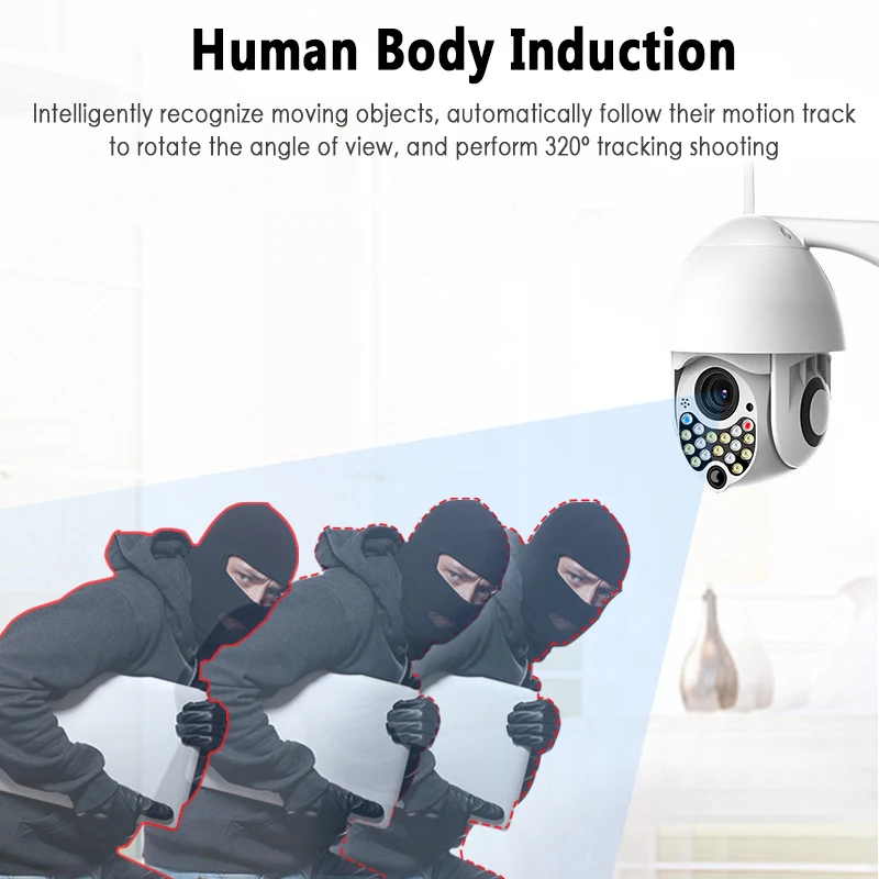 Новая беспроводная Wifi ip-камера 1080 P, уличная камера, открытая высокоскоростная ИК-камера видеонаблюдения со звуком и светильник, функция сигнализации, безопасность