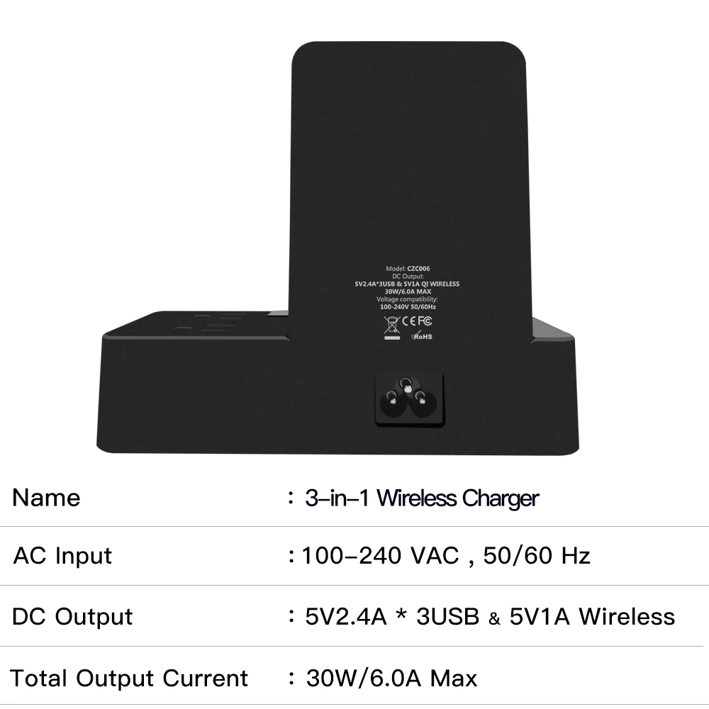 

3-in-1 smart wireless charger