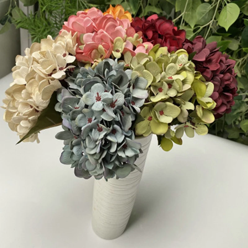 

Wedding Simulation Plant Flower Wall Hydrangea Wedding Single Hand Holding Hydrangea Fake Flower Tea Table Bouquet In Living