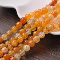 4mm 6mm 8mm 10mm 12mm 14mm round natural orange strips agate stone loose beads lot for jewelry making diy crafts findings