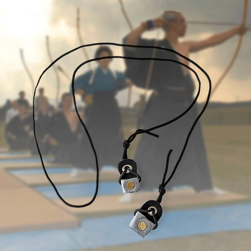 

Archery Long Bow String Stringer Black Leather Winding Rope Cord Bow Install Rope For Recurve Install Assist Tool .