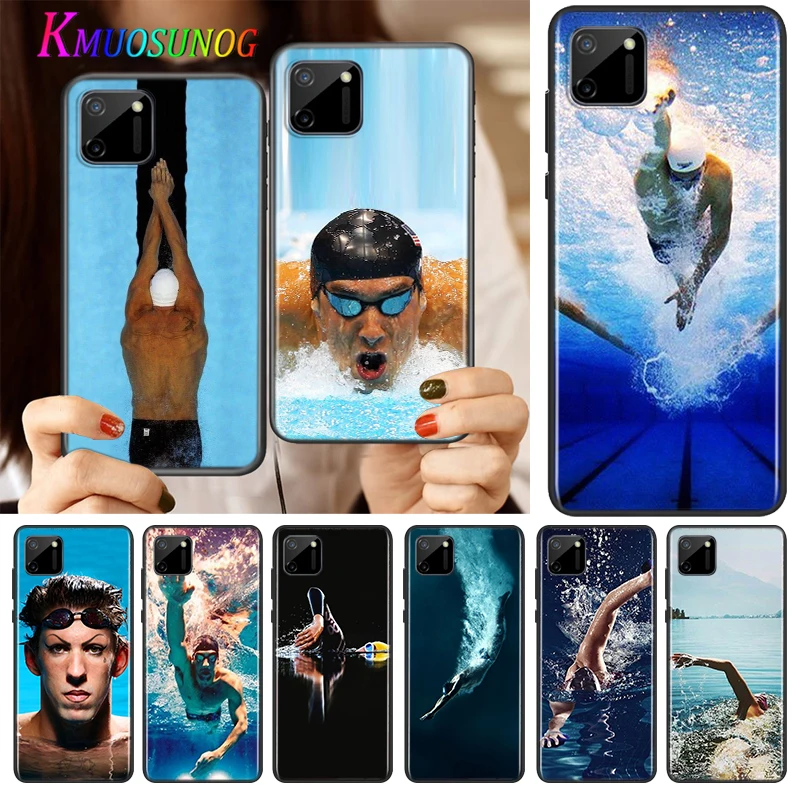 

Michael Phelps Swimming Silicone Cover For Realme V15 X50 X7 X3 Superzoom Q2 C11 C3 7i 6i 6s 6 Global Pro 5G Phone Case