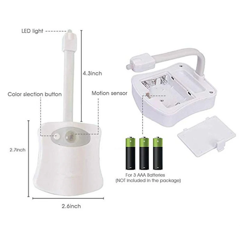 Светильник для туалета водонепроницаемый с датчиком движения 8 цветов | Лампы и