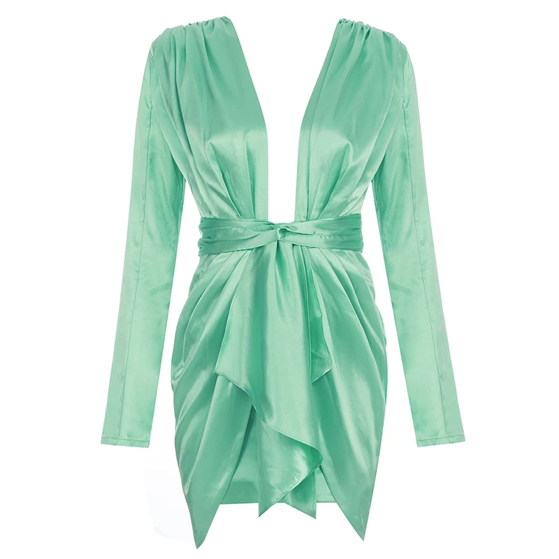 Женское облегающее мини-платье Max Spri Клубное платье с длинным рукавом и