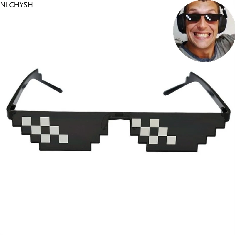 Солнцезащитные очки игрушка-розыгрыш хулиганская жизнь мозаичные полоски