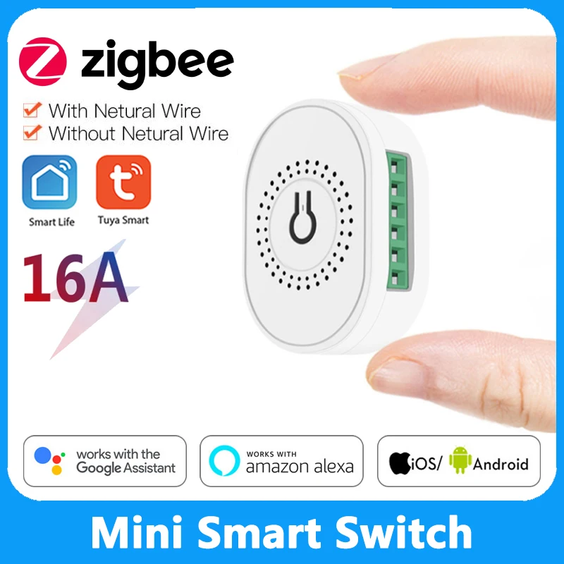 

Tuya ZigBee Mini Smart Switch Module 16A Smart Home DIY Light Switch Module Smart Life App For Alexa Google Voice Control Hot