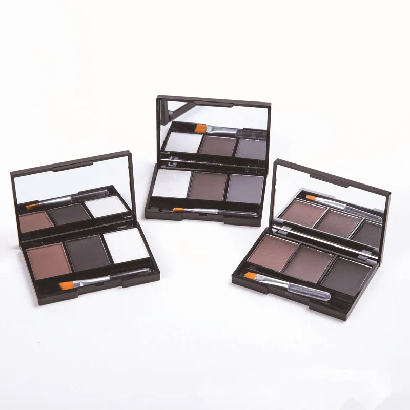 Палетка теней для бровей 3 цвета косметика брендовый усилитель профессиональные