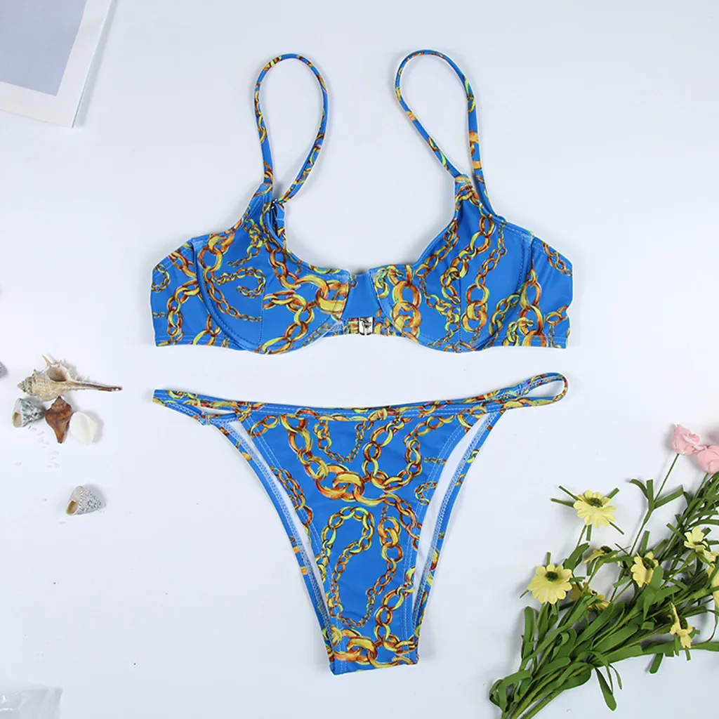 SAGACE сексуальный комплект бикини 2020 женская одежда для плавания бандаж с принтом