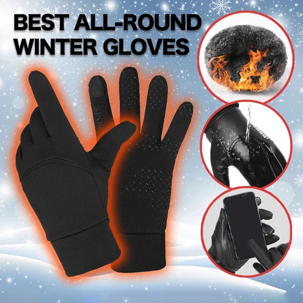 

1 Pair Windproof Waterproof Warm Thermal Gloves TouchScreen Winter Sports Full Fingers Camping Outdoor All Weather Comfort Grip