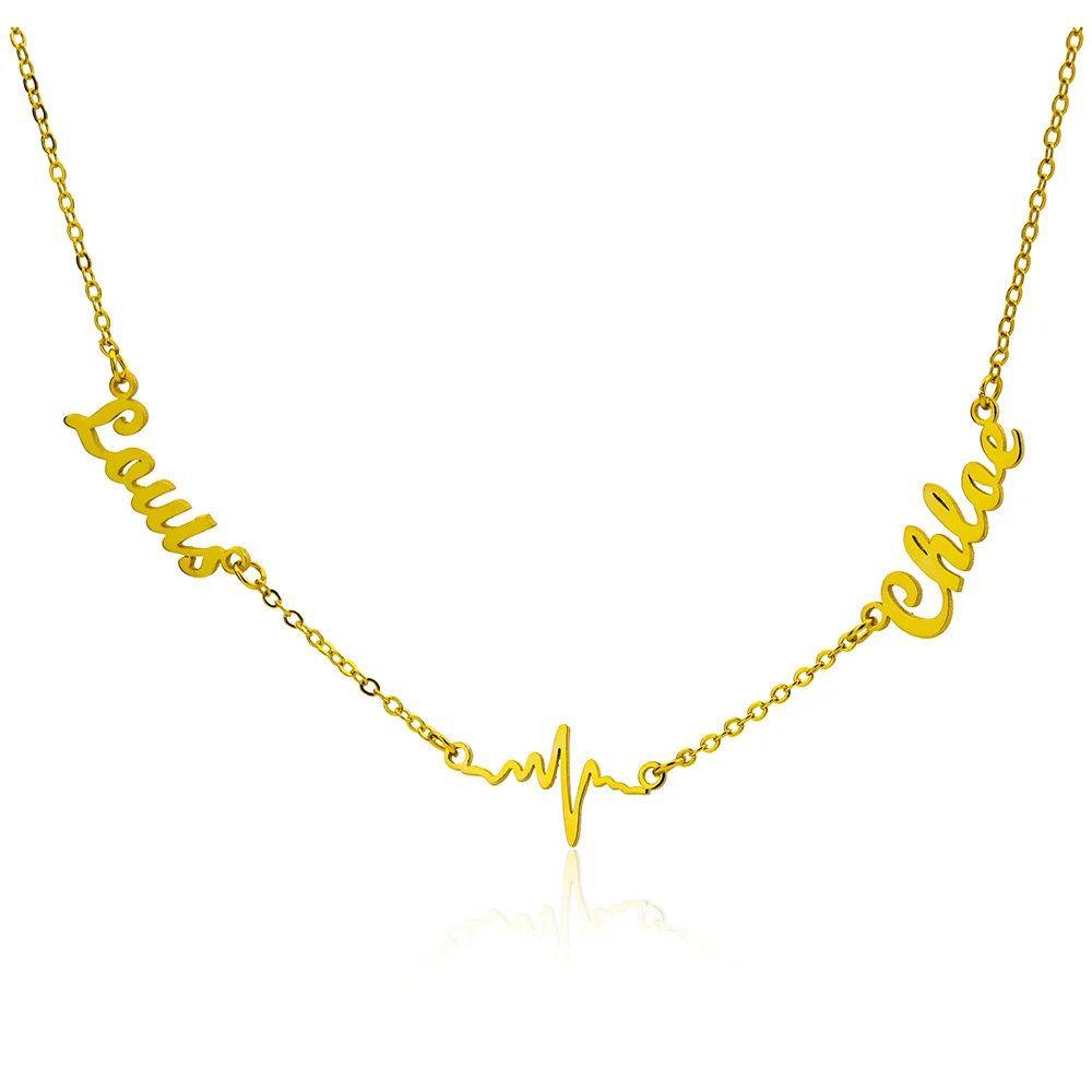 Popular Multiple Name Necklace Nameplate Pendant Necklaces Stainless Steel Custom Necklace Chain Collares Para Mujer Jewelry