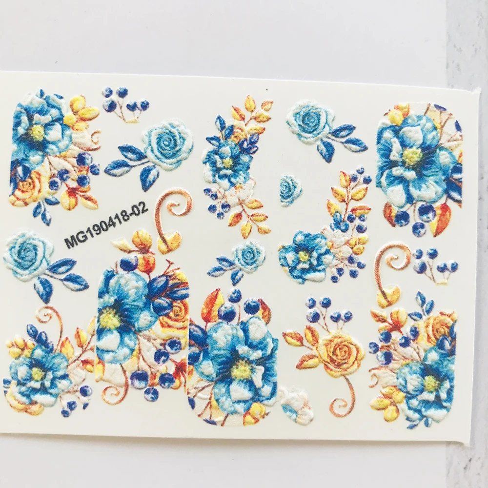 Новые 3D акриловые гравированные наклейки для ногтей рельефные зеленые и