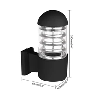 waterproof aluminum glass lampshade led wall light fixtures ip65 wall lamp e27 socket ac 85 240v outdoor lighting without bulb