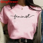 Феминистская женская футболка Grl Pwr Girl Power, футболка, женская одежда для пары, Повседневная футболка в стиле Харадзюку, Харадзюку