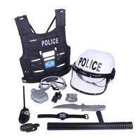 7810 pcs police suit for chlidrens policeman cosplay policeman costume with helmet goggles police officer wear for kids