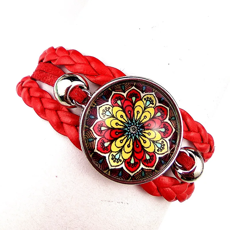 1 шт. Новое поступление Браслеты с символом мандалы буддизм в этническом стиле