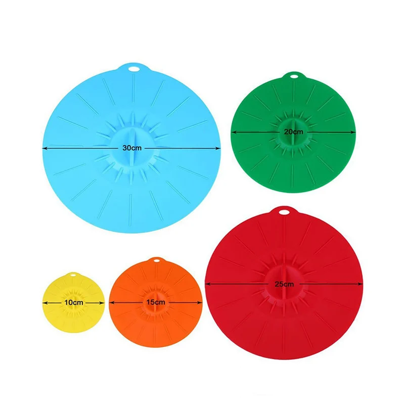 5 шт./компл. универсальная Силиконовая Вакуумная Крышка-чаша Пан Пособия по