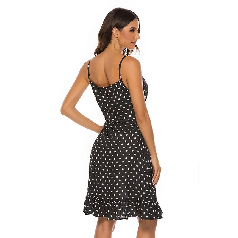

Black And White Dot Deep V Neck Dresses Vestidos Dot Sexy Dress Women Bodycon Women Slim Dresses Sexy Nightclub Party Mini Dress