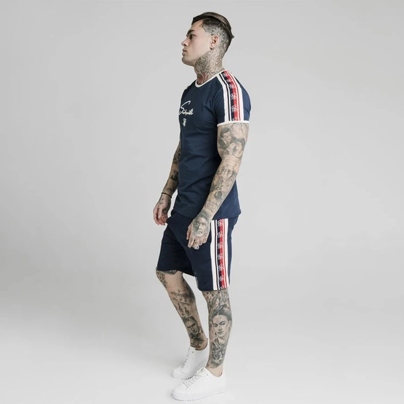 2021 Мужская футболка SikSilk Уличная одежда в стиле хип-хоп Летняя шелковая брендовая
