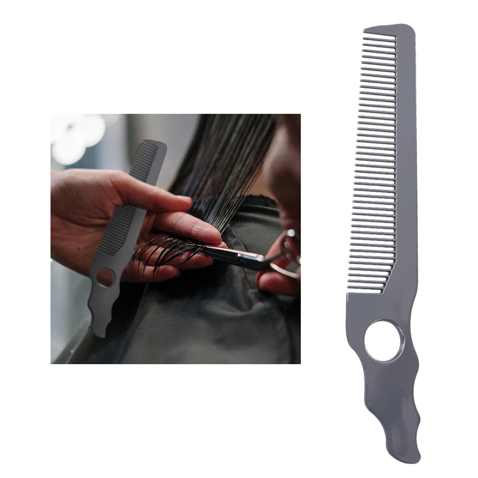 

Professional Curved Hair Clipping Cutting Comb, Hairdressing Barber Home Haircut Combs, Round Hole Design, for Women Men
