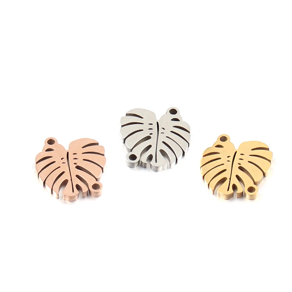 Браслеты с листьями из нержавеющей стали 5 шт.|Шармы| |