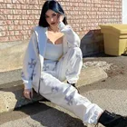 Стразы Harajuku худи на молнии Свитшот Y2k Женская толстовка с длинным рукавом в стиле панк строительные костюмы спортивная куртка уличная одежда