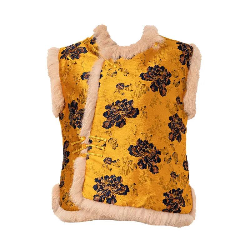 

China Cotton Padded Women Sleeveless Luxury Chirpaur Comfortable Cozy Waistcoat Winter Thick Outerwear Floral Print Sweet Vest
