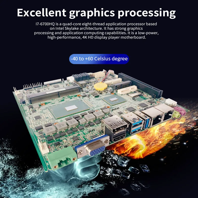 Промышленная материнская плата с процессором intel core i7- 6700HQ 7700HQ 2 8 ГГц 7gen DDR4 ram itx