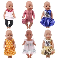 doll clothes accessories cute pattern dress suitable for 18 inch 40 43cm born baby doll clothes for baby birthday festival gift