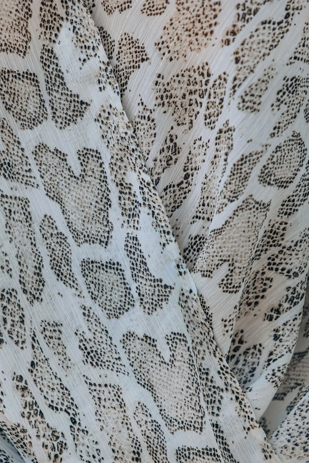 

Women Sexy V Neck Short Sleeve Serpentine Print Chiffon Blouse Tops