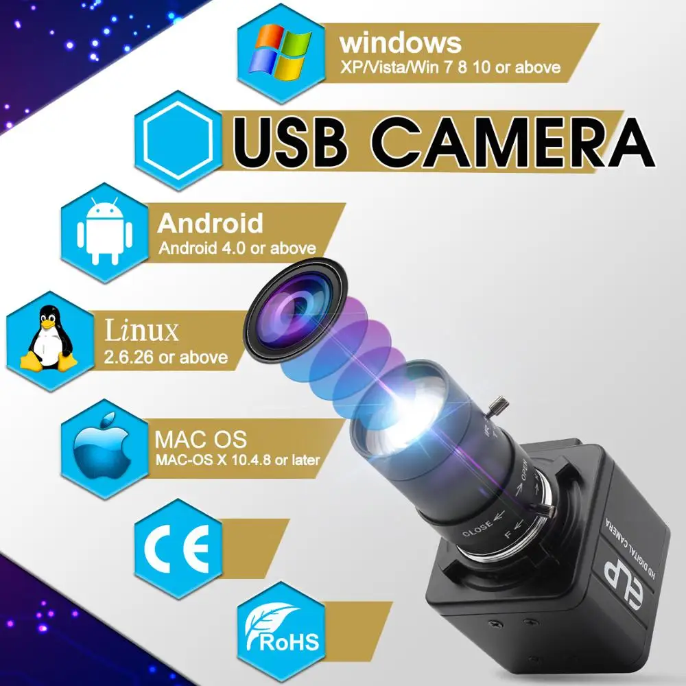 Высокоскоростная мини веб камера с вариофокальным креплением CS 6 60 мм 60fps 1080p 720 fps