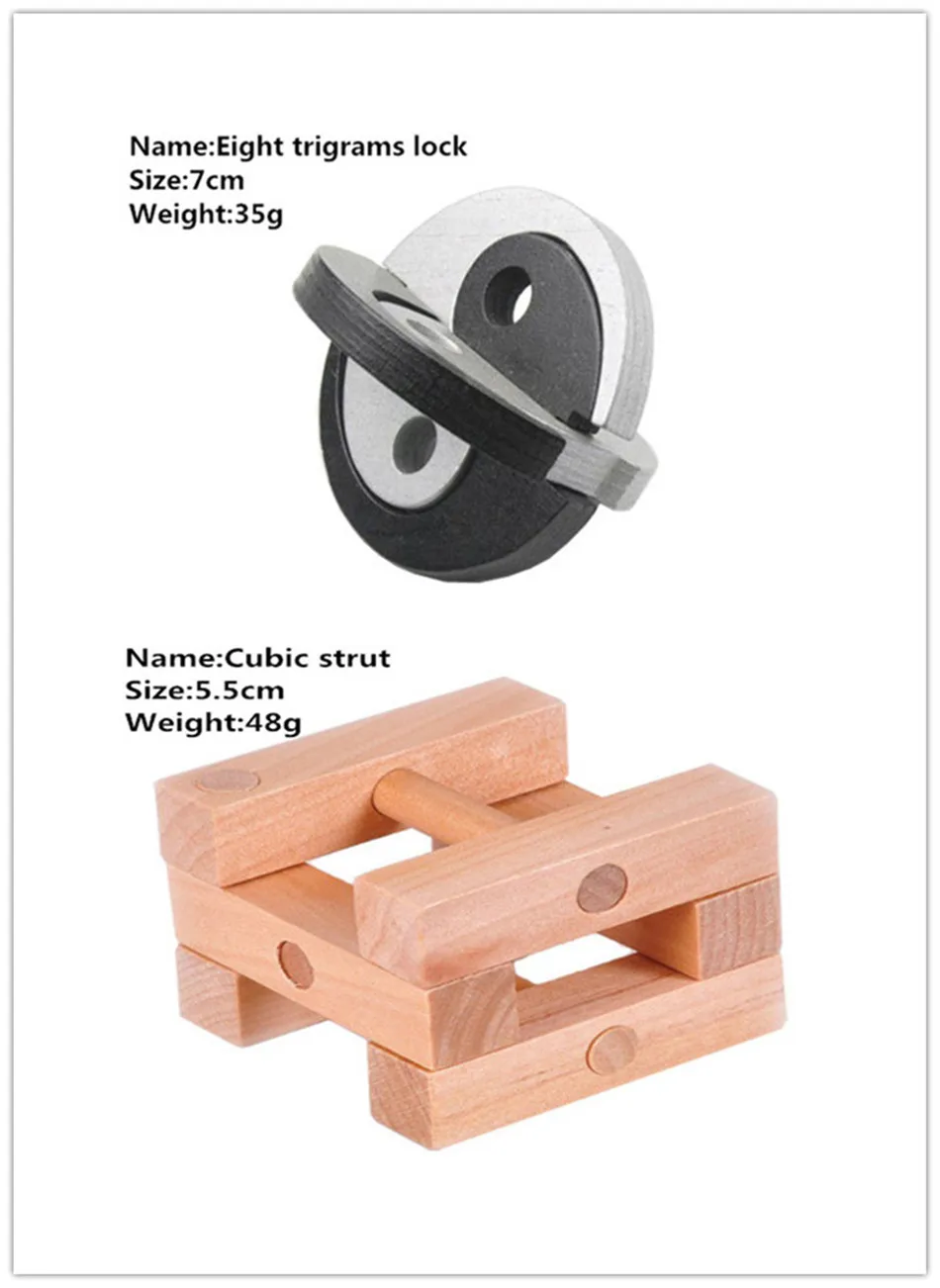 

Children Puzzle Wooden Game for Kids DIY Cubic Strut And Eight Trigrams Lock 3D Brain Educational Toy Children's Birthday Gift