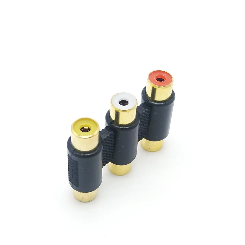 3 цвета золотое покрытие RCA Женский удлинитель Разъем для VCD DVD HDTV|rca cable connector|rca female