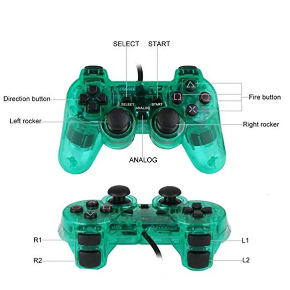 Проводной джойстик для Sony PS2 Playstation2 Dual Shock видеоигр длинный кабель Прямая