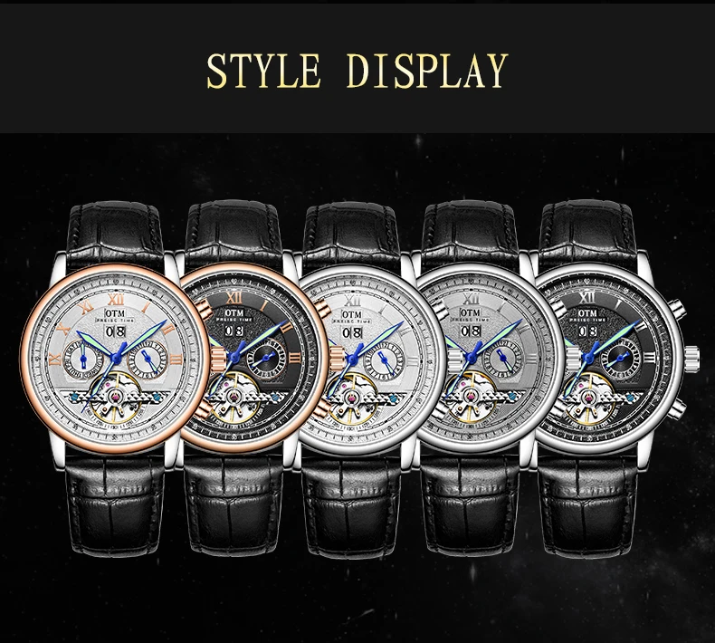 

Watches Mens Automatic Mechanical Movement Luxury Alloy Waterproof Strengthened Glass Flywheel Wristwatch for Man