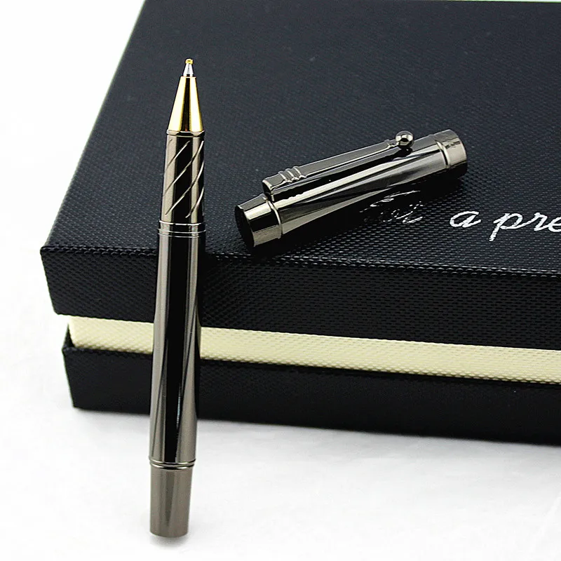 Роскошная металлическая серая шариковая ручка металл 0 5 мм классические ручки с