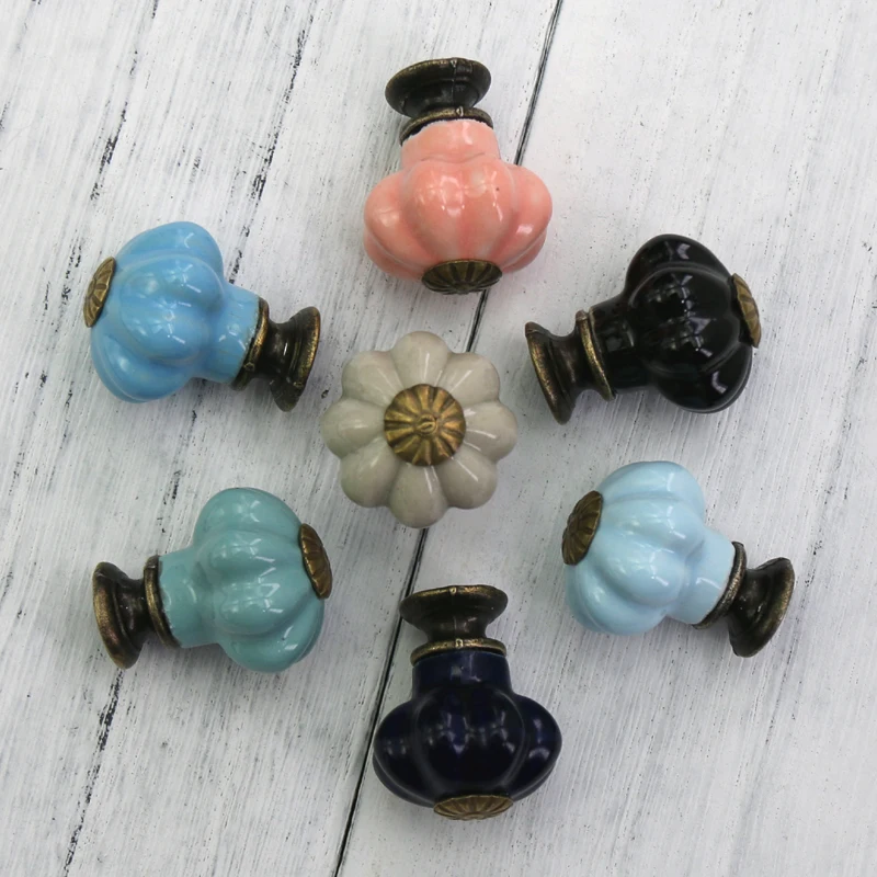 1 шт. маленькая тыквенная керамика детская ручка мебельная для кабинета ящика