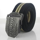 Ремень мужской тканевый Тактический с автоматической пряжкой, с металлическими буквами, размера плюс