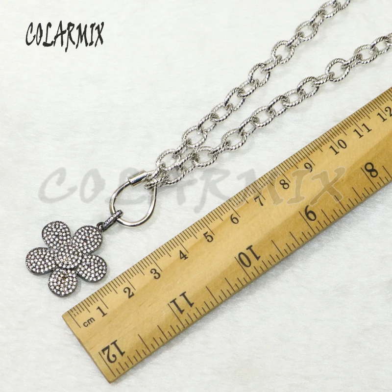 

3strands Flowers pendants necklace Retro necklace big link chain necklace fashion accessories for women 50398