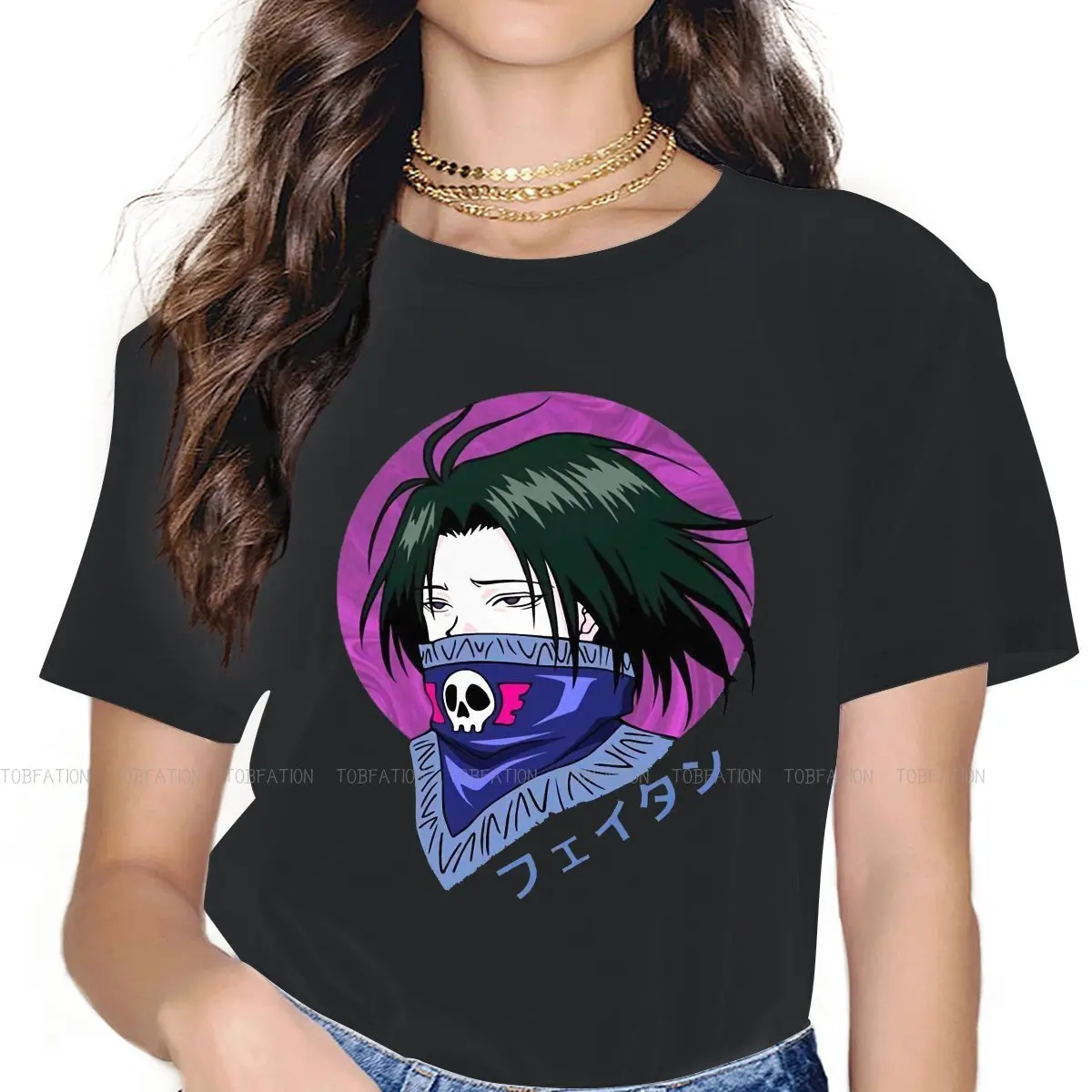 

Feitan футболка для женщин Hunter X Hunter KlIIuaz Мультфильм Топы Harajuku Дамская футболка Базовая летняя оверсайз