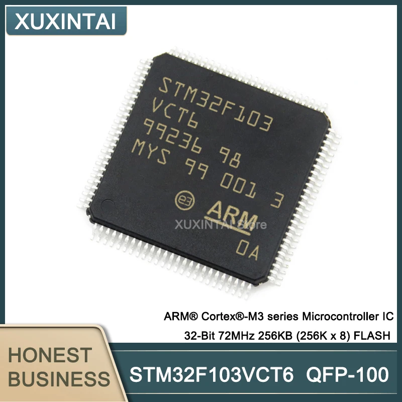 

5 шт./лот STM32F103VCT6 STM32F103 ARM®Cortex®-Микроконтроллер серии M3 IC 32 бит 72 МГц 256 Кб (K x 8)