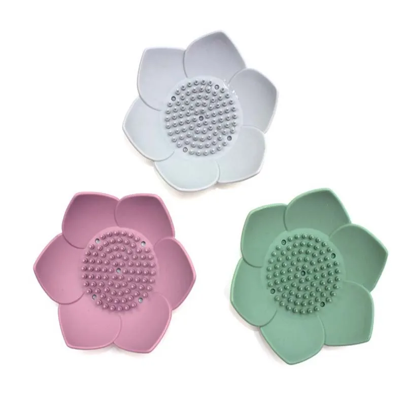 

Soap Lotus Shape Holder Portable Soap Dishes Anti-skid Soap Tray Bathroom Accessories